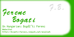 ferenc bogati business card